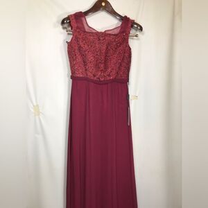 Nox Anabel Size Small Burgundy Ball Gown Dress Prom Pageant NWT